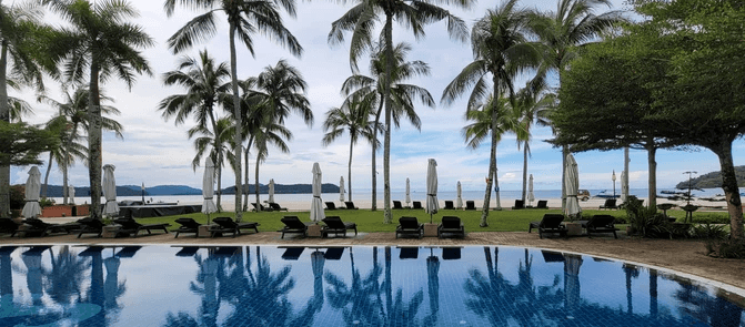 Casa del Mar Langkawi room and outdoor area