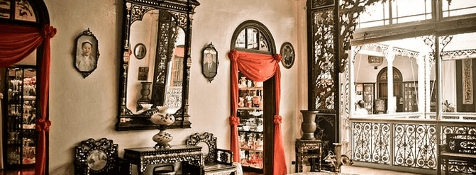 Entrance of Penang Peranakan Mansion with Zheng Family Lantern