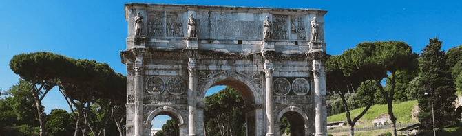 Overlooking Roman Forum ruins in Rome