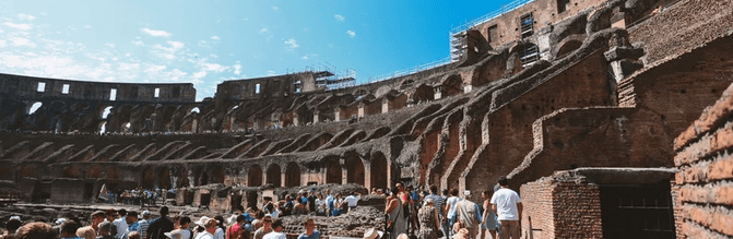 Constantine's Arch between Colosseum and Roman Forum